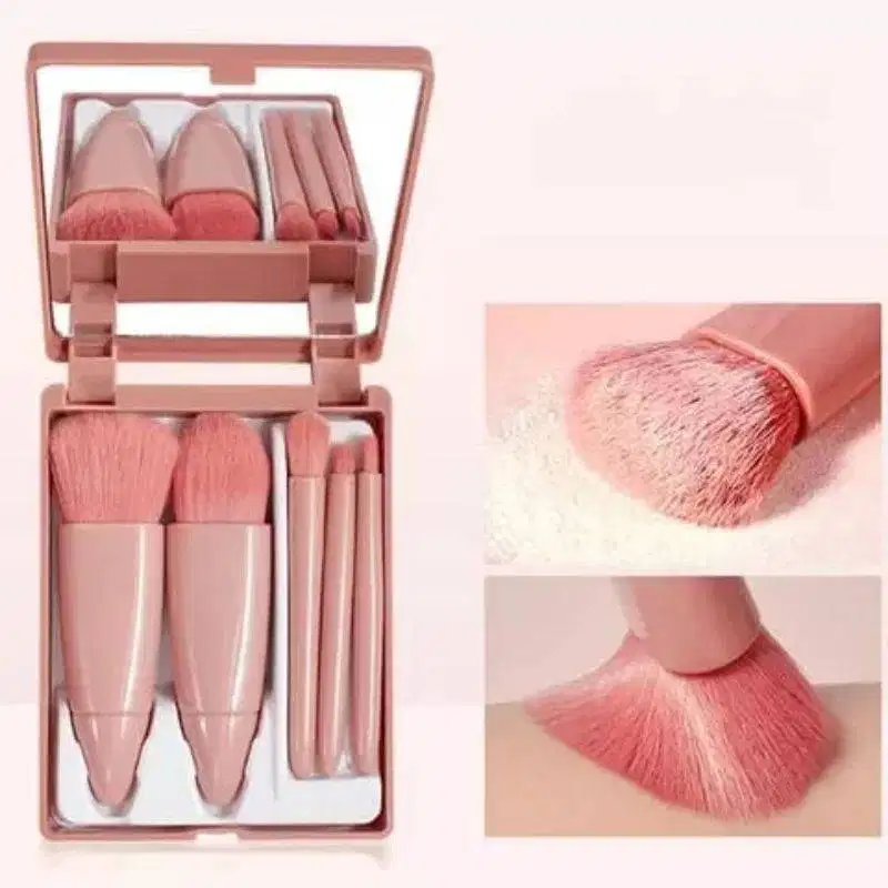 Set Kuas Makeup Plus Cermin Lipat Portable