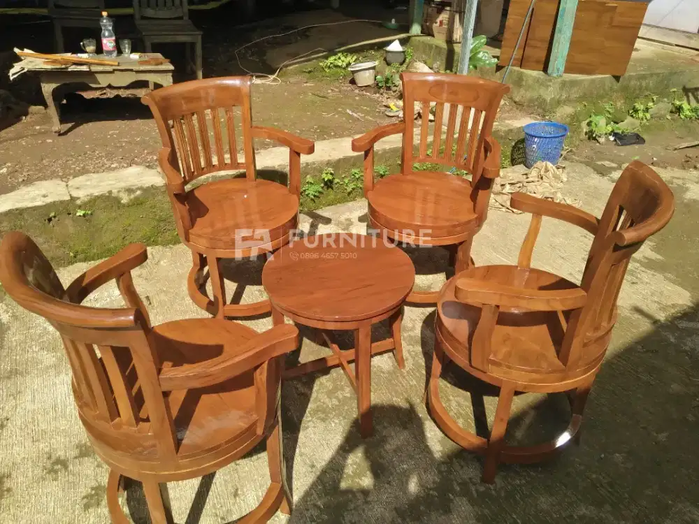 Kursi teras puter jati free ongkir