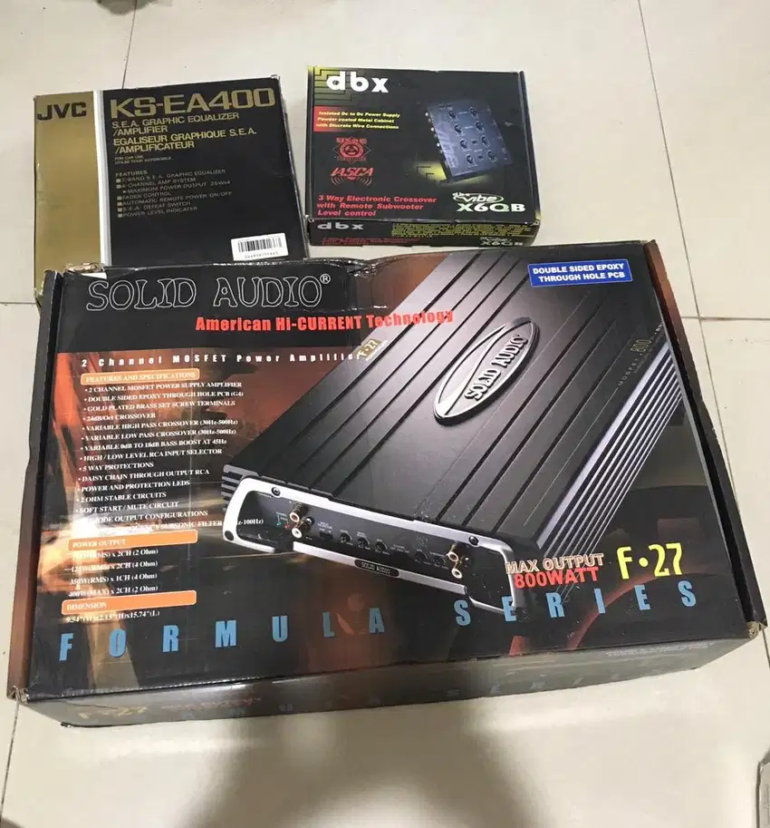 DBX Vibe X6QB, JVC Old School KS-EA400, & Solid Audio F27 borongan