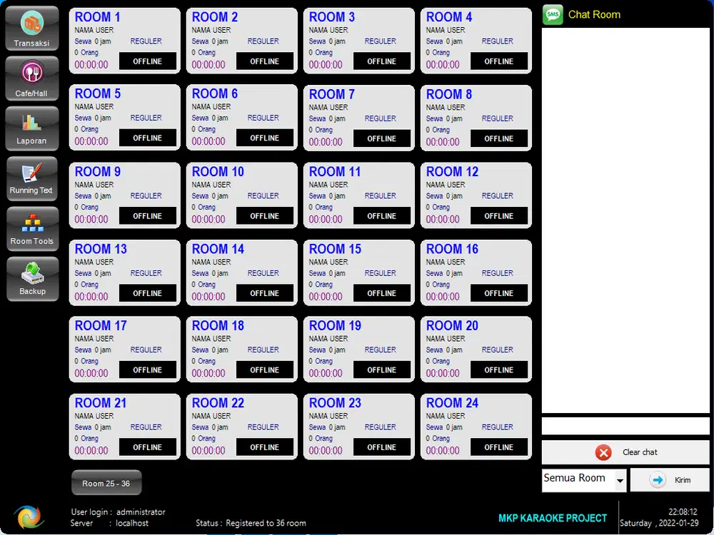 POS Kasir server dan room karaoke bisnis original