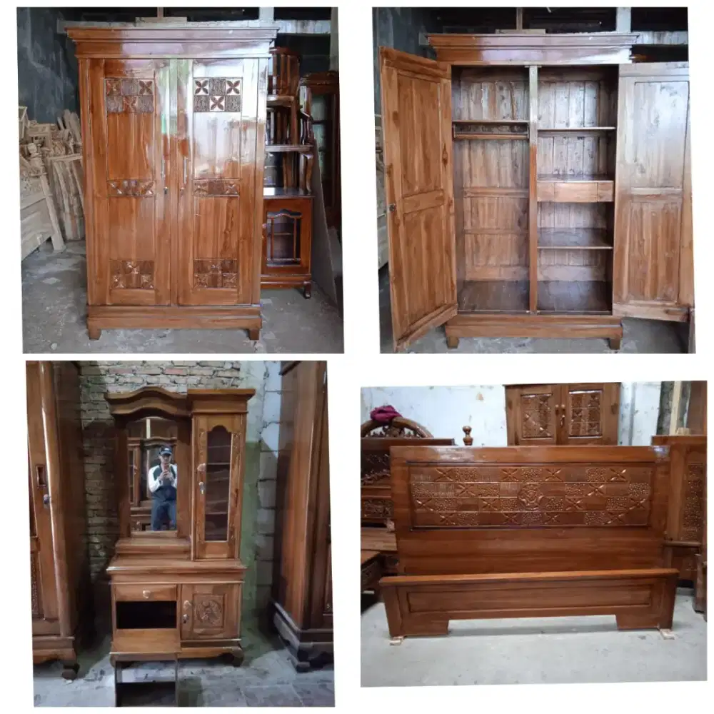 1set kamar penganti kayu jati
