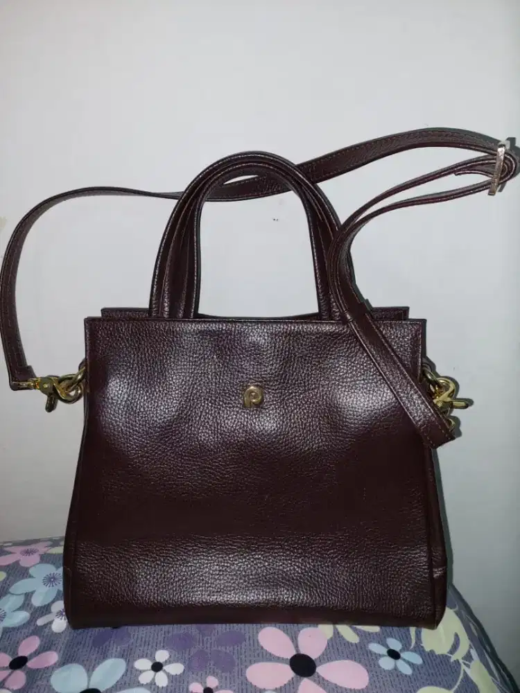 Papilon Tas Wanita Kulit Asli Warna Coklat Tua