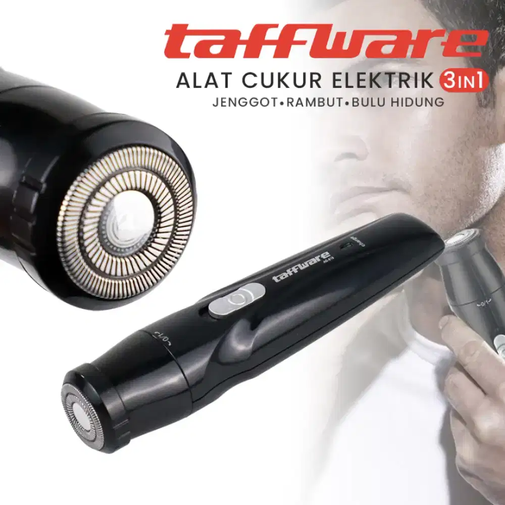 taffware alat cukur elektrik 3 in 1 jenggot rambut bulu hidung