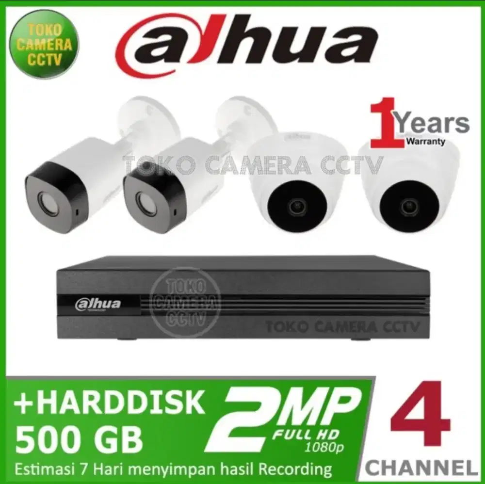 paket kamera cctv 4ch. Bergaransi