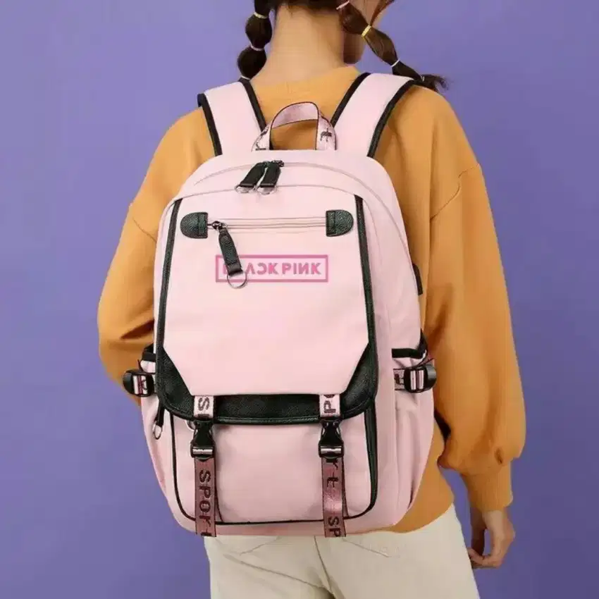 TAS RANSEL BLACK PINK