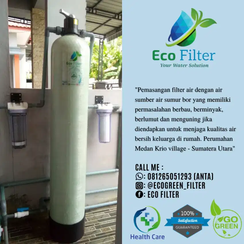 Filter air sumur berbau, menguning, berminyak dan berlumut