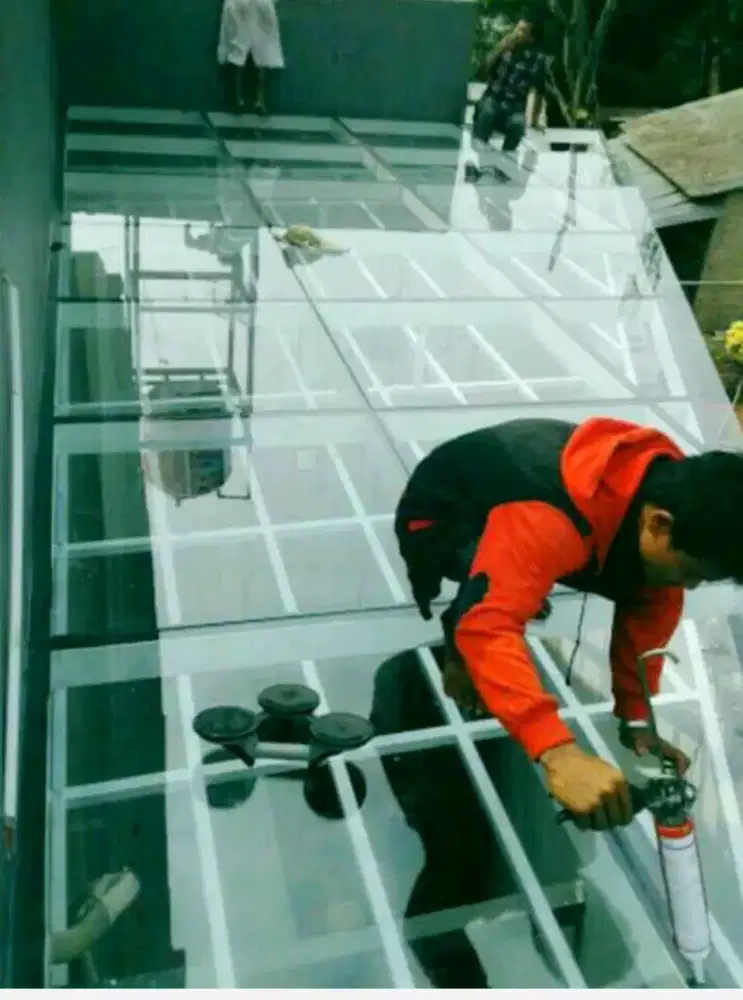 Terima pembuatan Kanopi Kaca tebal 8mili