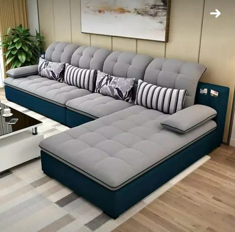 Sofa Terbaru L shape jumbo minimalis ruang tamu keluarga