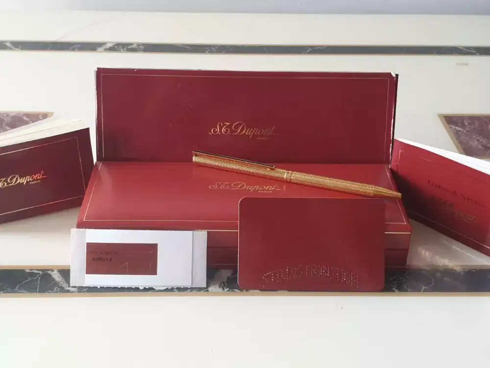 Ballpoint ST Dupont Ori Gold Plated made in France, barang koleksi