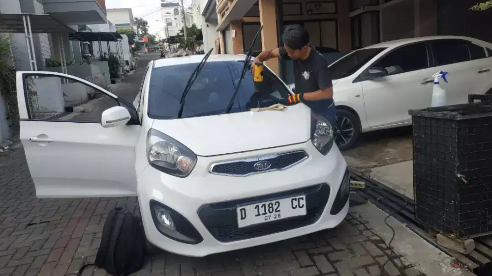 Kaca film plus pasang blok depan