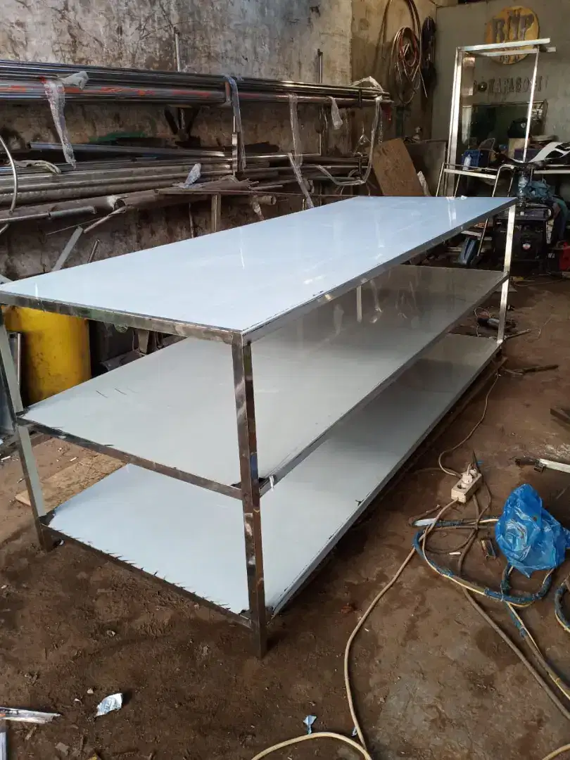 Meja stainless HL201 3Tingkat 100x200cm