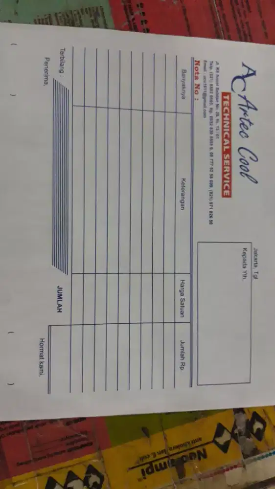 Buku bon atau nota diatas 1 rim harga NEGO bosku