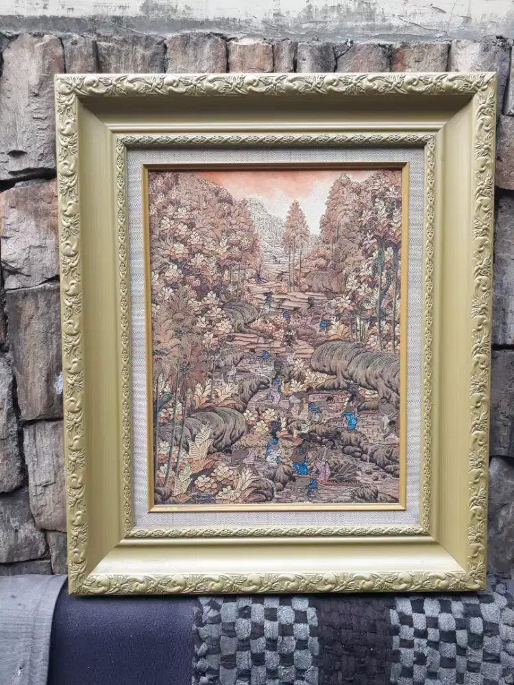 Lukisan bali life tradisional kutuh sayan ubud bali mulus ada 3 pcs