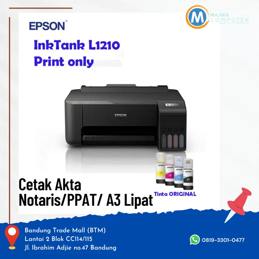 Printer EPSON L1210 Untuk Notaris/ PPAT (A3 LIPAT) print Only
