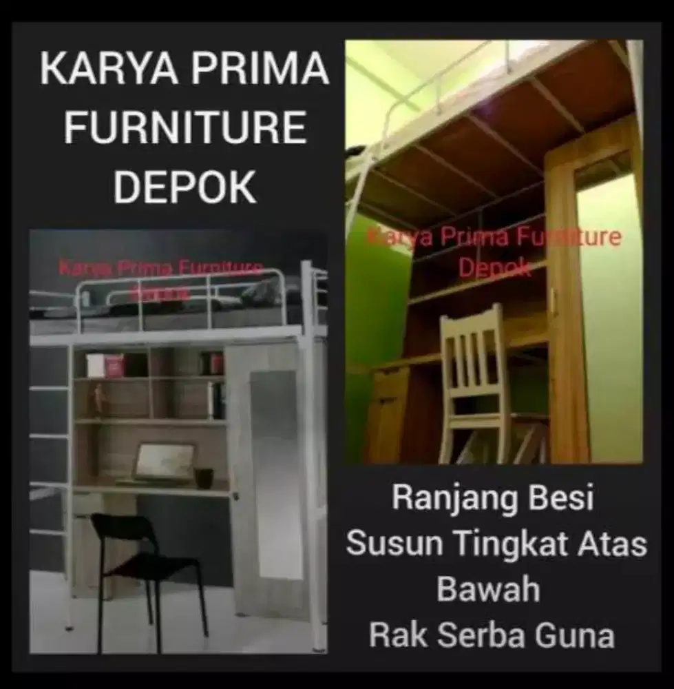 Ranjang Besi Susun 1 Tingkat 90x200 Ruang Bawah Serbaguna 1.450.000.
