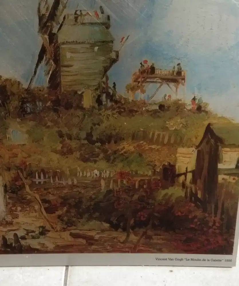 Lukisan repro sang maestro vincent van gogh, kincir angin amsterdam