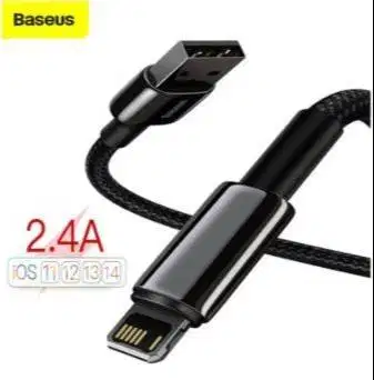 Baseus Tungsten Cable Charger Iphone 6 7 8 X USB Lightning Kabel 2.4 A