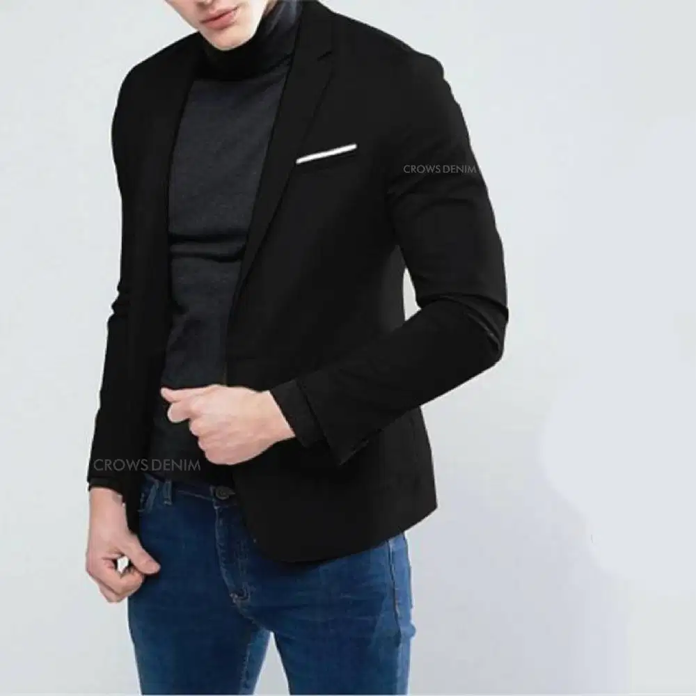 Jas Blazer Slimfit Black Peak Lapel Style – SK103
