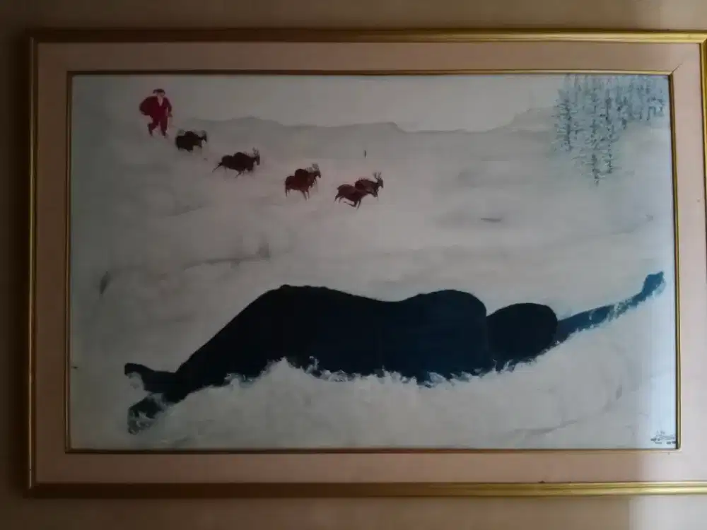 Lukisan kanvas Orang Bermimpi