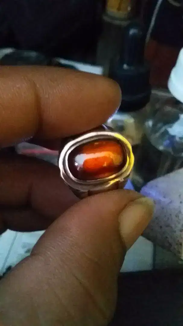 Batu permata Garnet ring perak