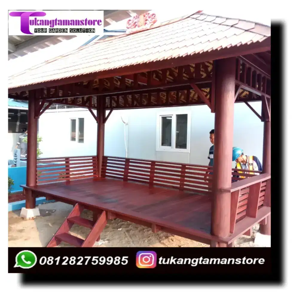 Gazebo kayu kelapa berbagai ukuran - saung gazebo