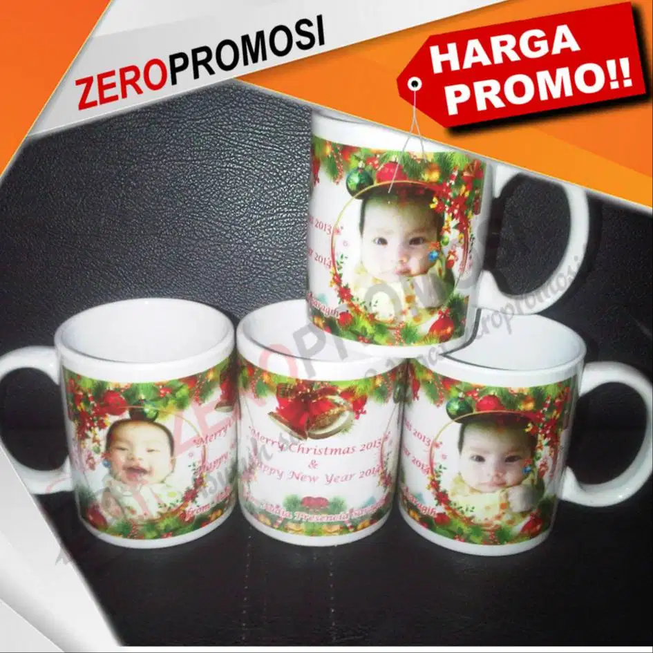 Souvenir Mug Gelas Natal Hadiah Christmas Motif Custom