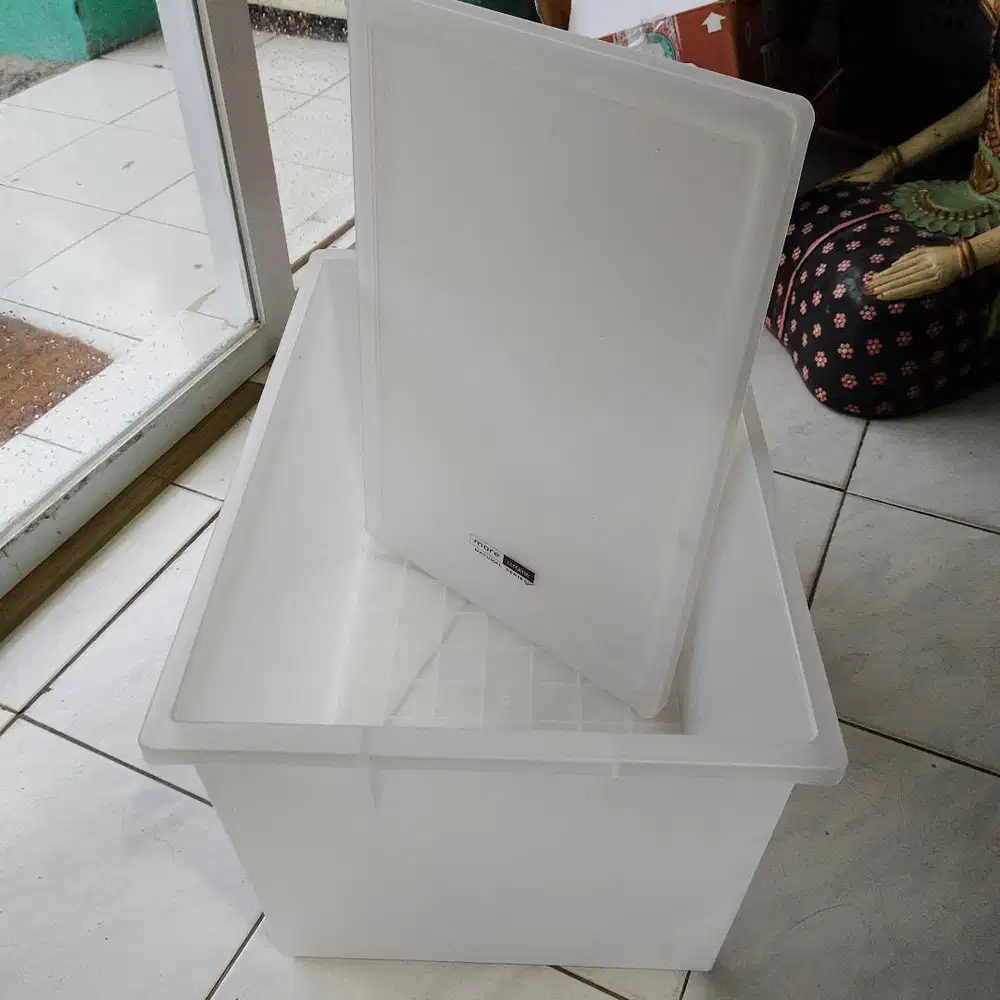 Kotak Penyimpanan Plasik Natural Dangkal 50Ltr/ More Container Natural