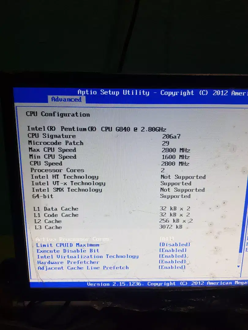 Prosesor pentium G840 2,8Ghz intel 1155 gen 2 h61 B75
