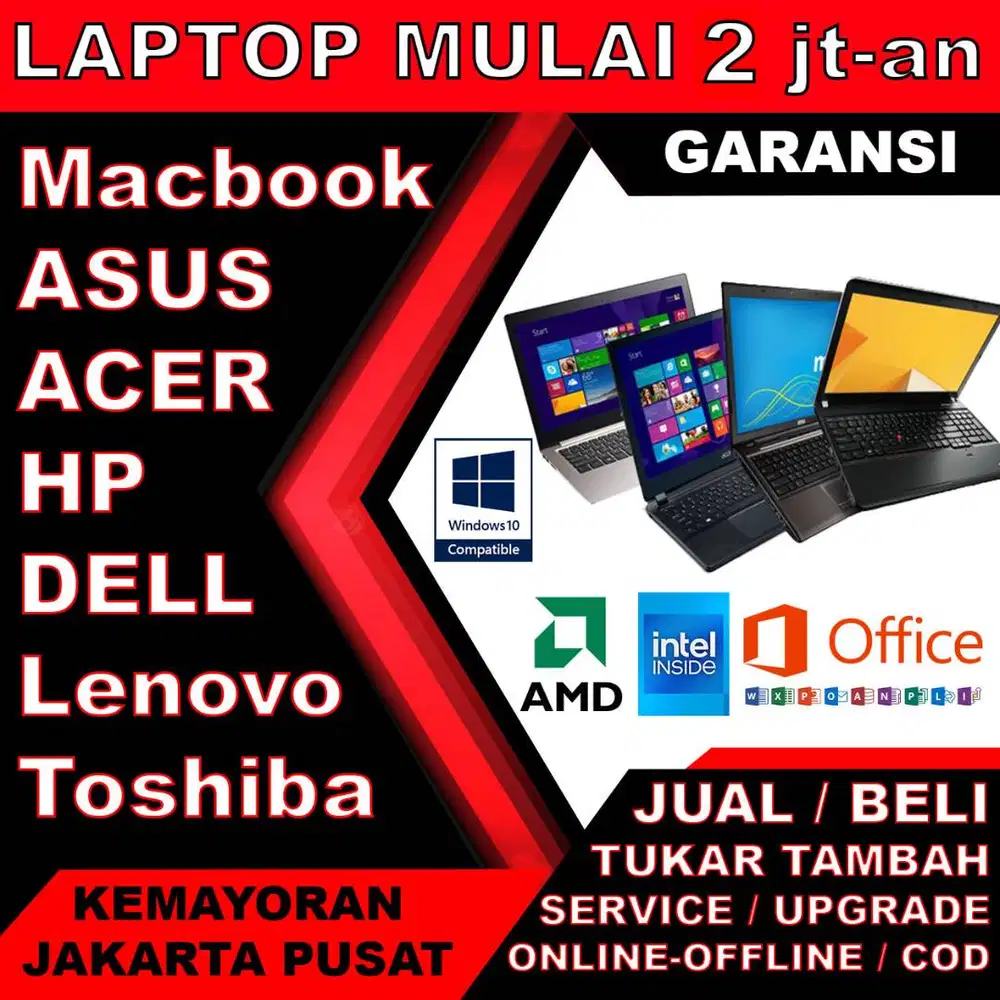 TERMURAH 2jtan !! Laptop Kantor Sekolah Asus Acer Lenovo Dell HP dll
