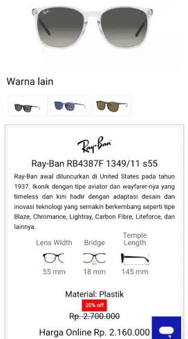 KacaMata Rayban RB 4387F