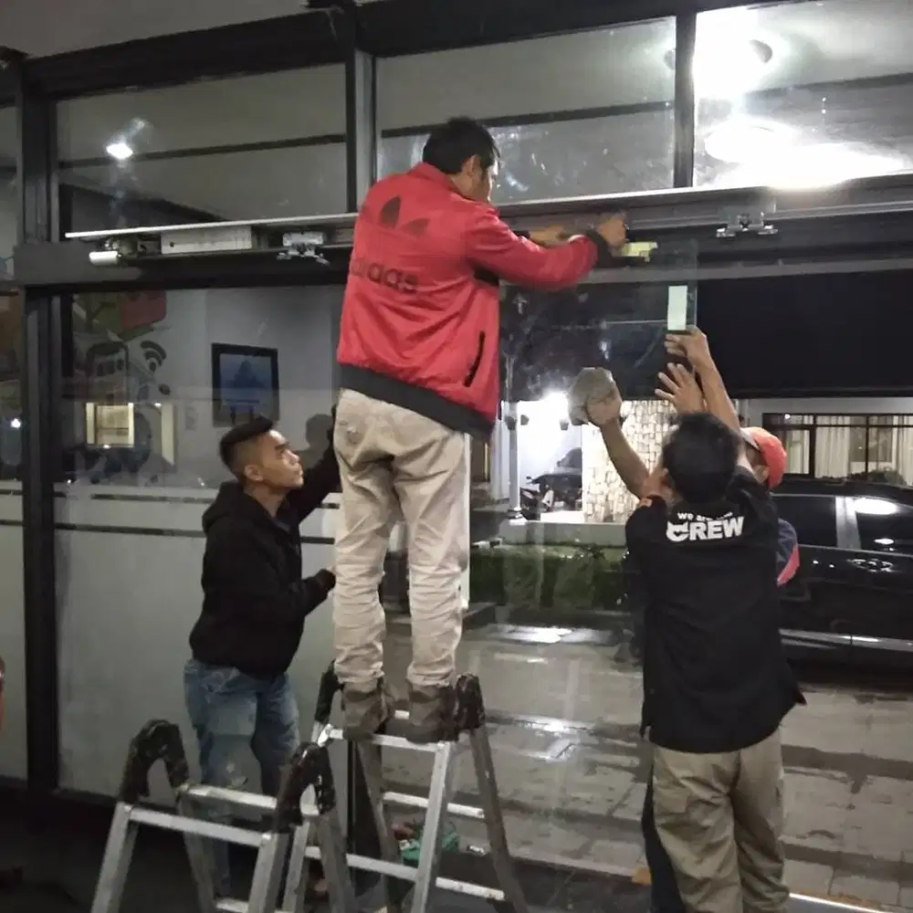 Jual, pemasangan, service, pintu sliding kaca tempered, mesin otomatis