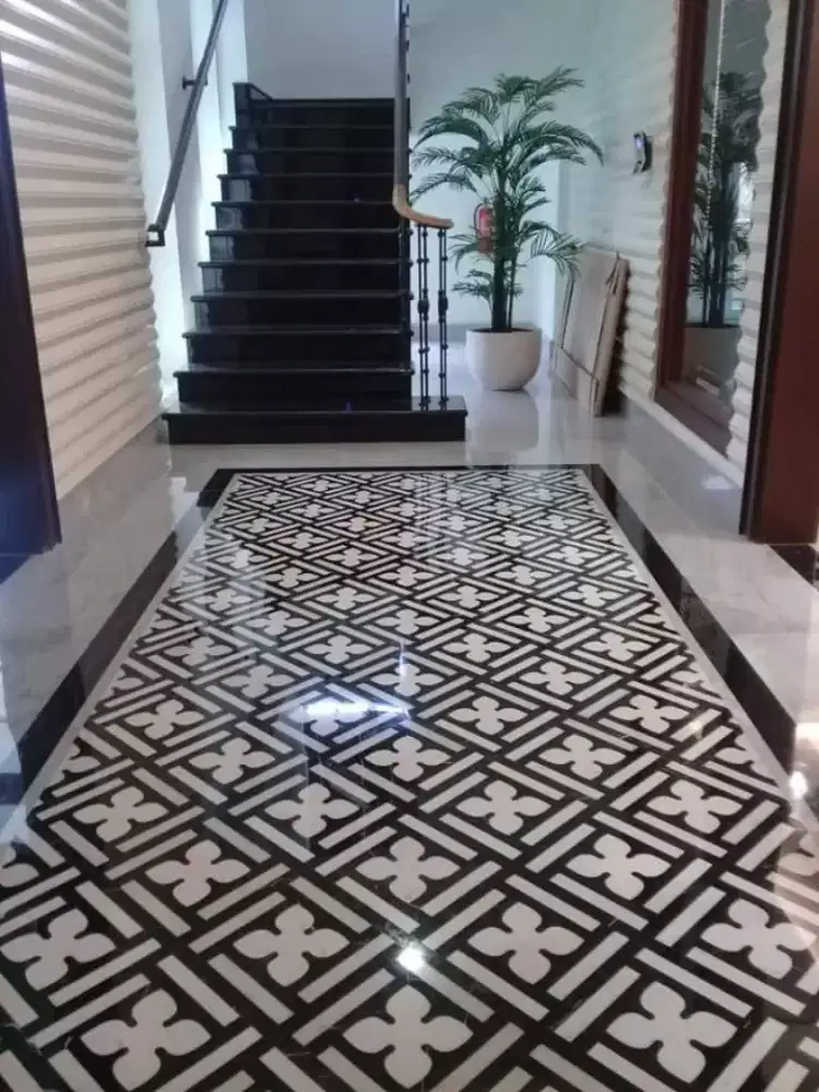 Jasa poles dan pasang marmer,granite,traso ( langsung tukang)