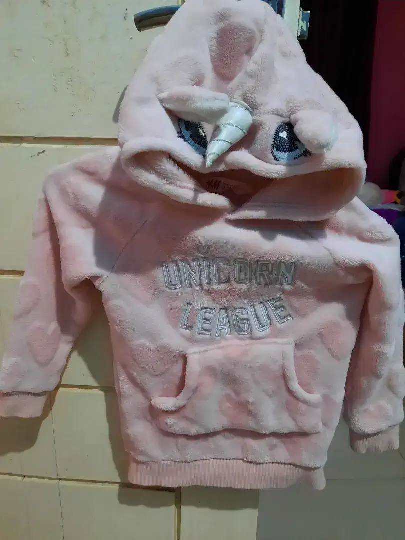 jaket anak 2 tahun merk H&M original model unicorn warna pink