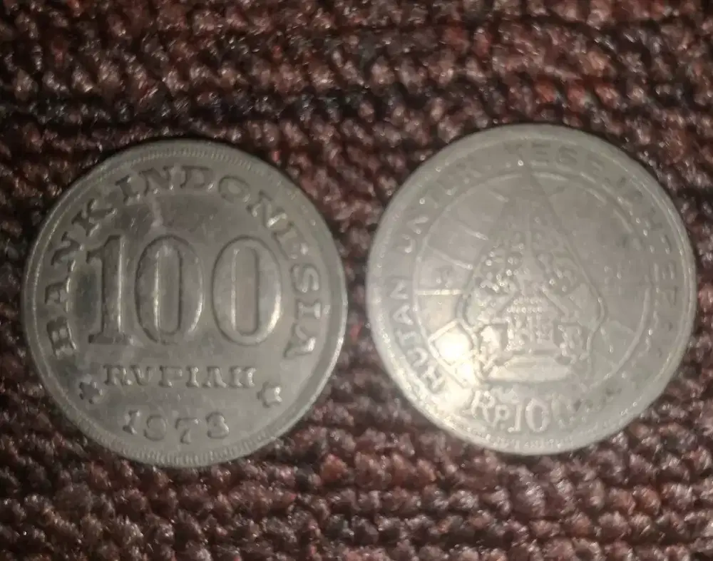 Koin 100 rupiah tebal dan tipis th 1973 dan 1978