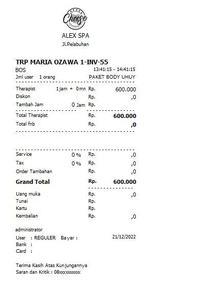 Software untuk Bisnis Spa Massage Bar