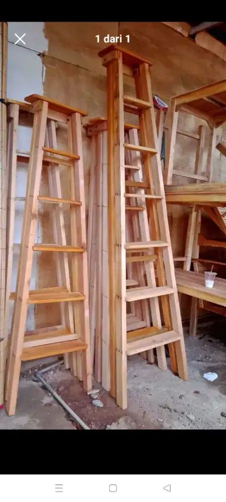 tangga lipat Tirai rumbia kursi bambu dll