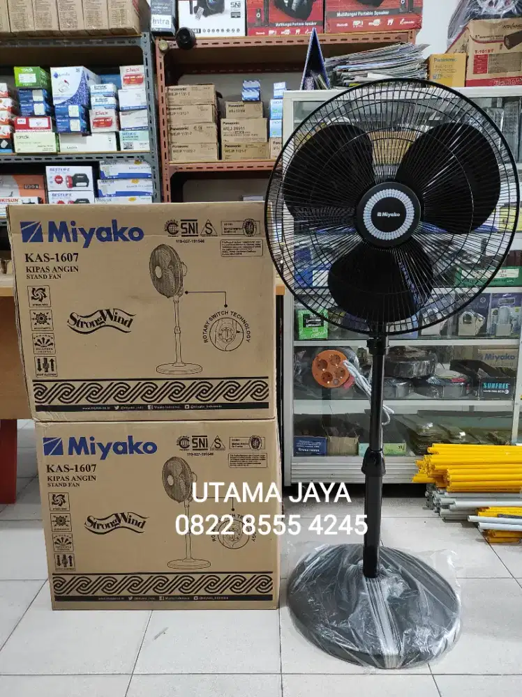 Kipas angin Miyako kaki bulat KAS-1607GB hitam