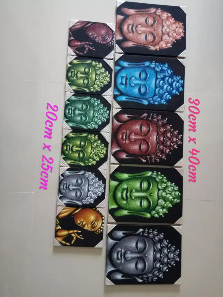 Lukisan Cat minyak + gliter di canvas