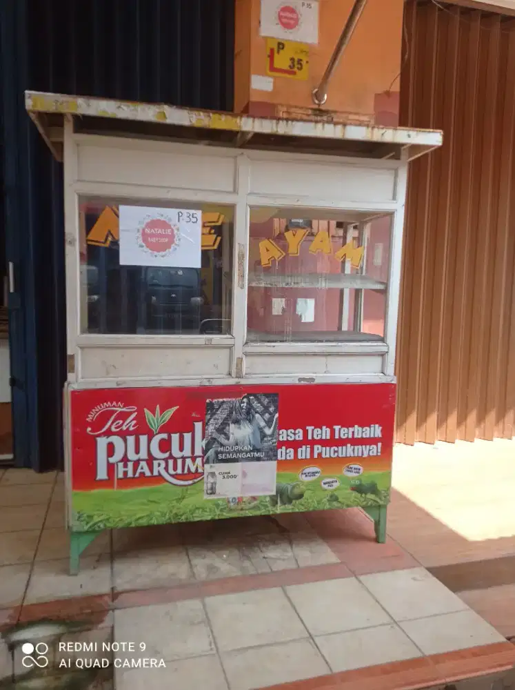 Preloved Etalase Gerobak Mie Ayam Mulus Kayu Jati