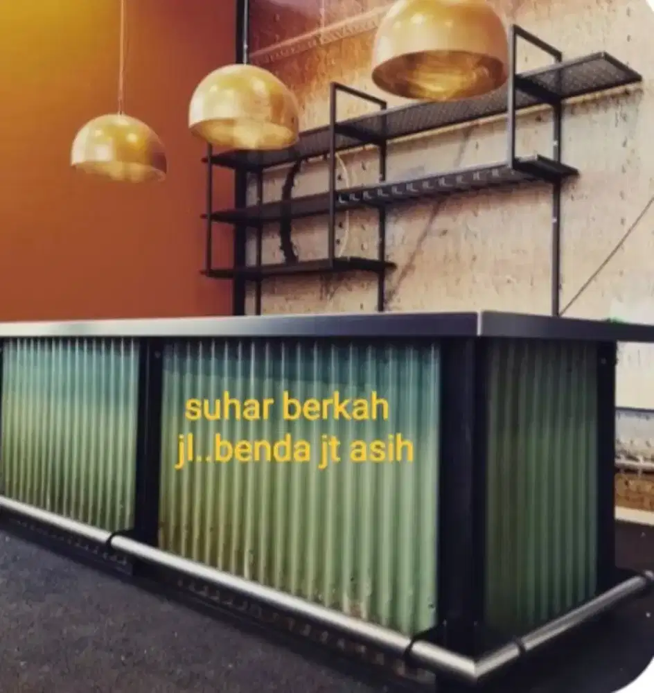 Meja kafe bahan kayu custom