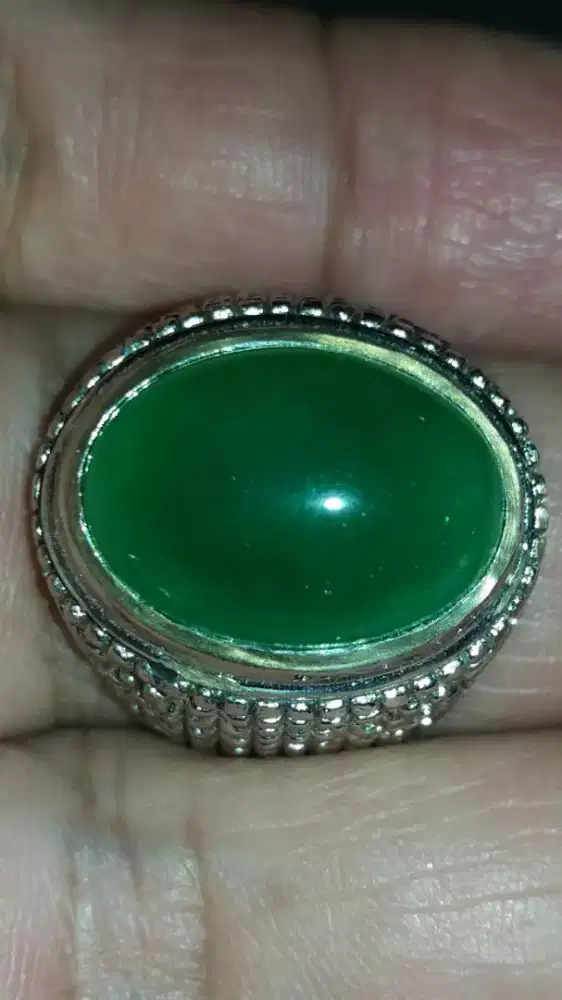 Jual Batu Cincin Permata Green Giok Crystal Good Condition