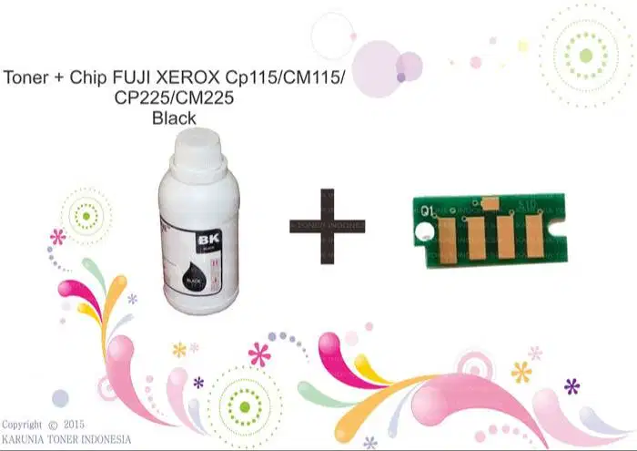 Toner + Chip FUJI XEROX Cp115/CM115/CP225/CM225 Black Berkualitas