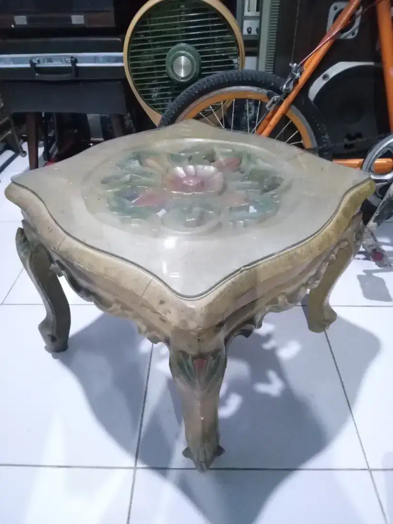 Meja pojok vintage kayu jati koleksi antik vintage retro jadul.lawas