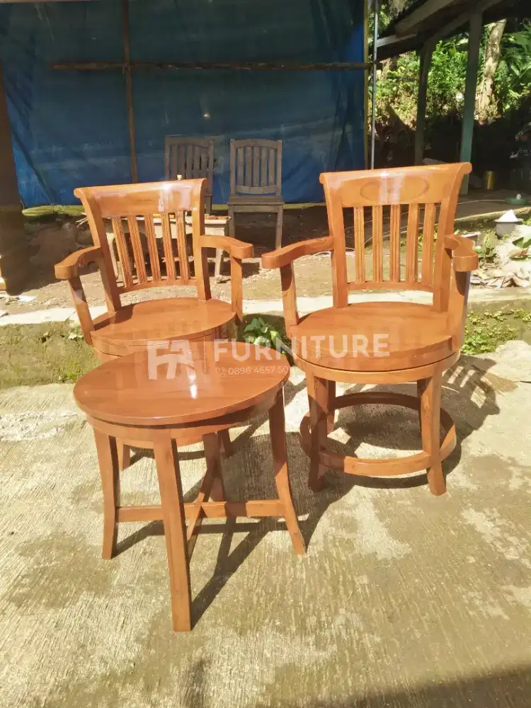 Kursi teras puter jati free ongkir