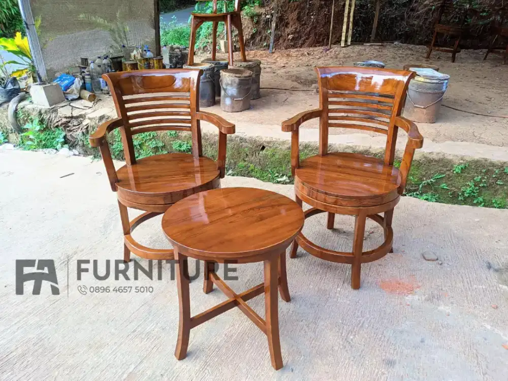 Kursi teras puter jati free ongkir