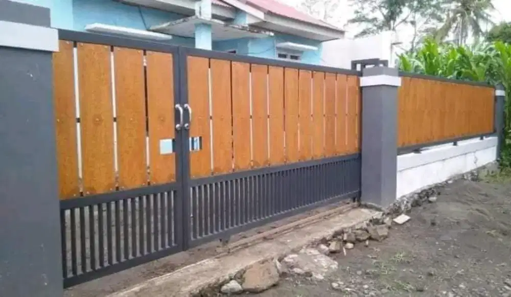 model2 pagar berkualitas bahan besi galpanis papan grc