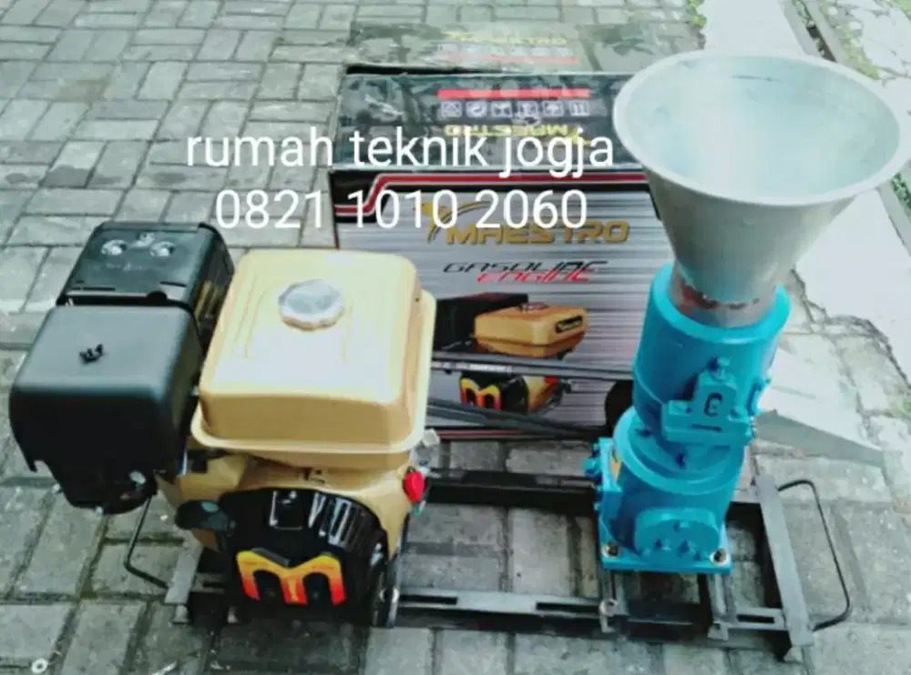 (rumah teknik jogja)mesin cetak pelet vertikal+engine 9hp