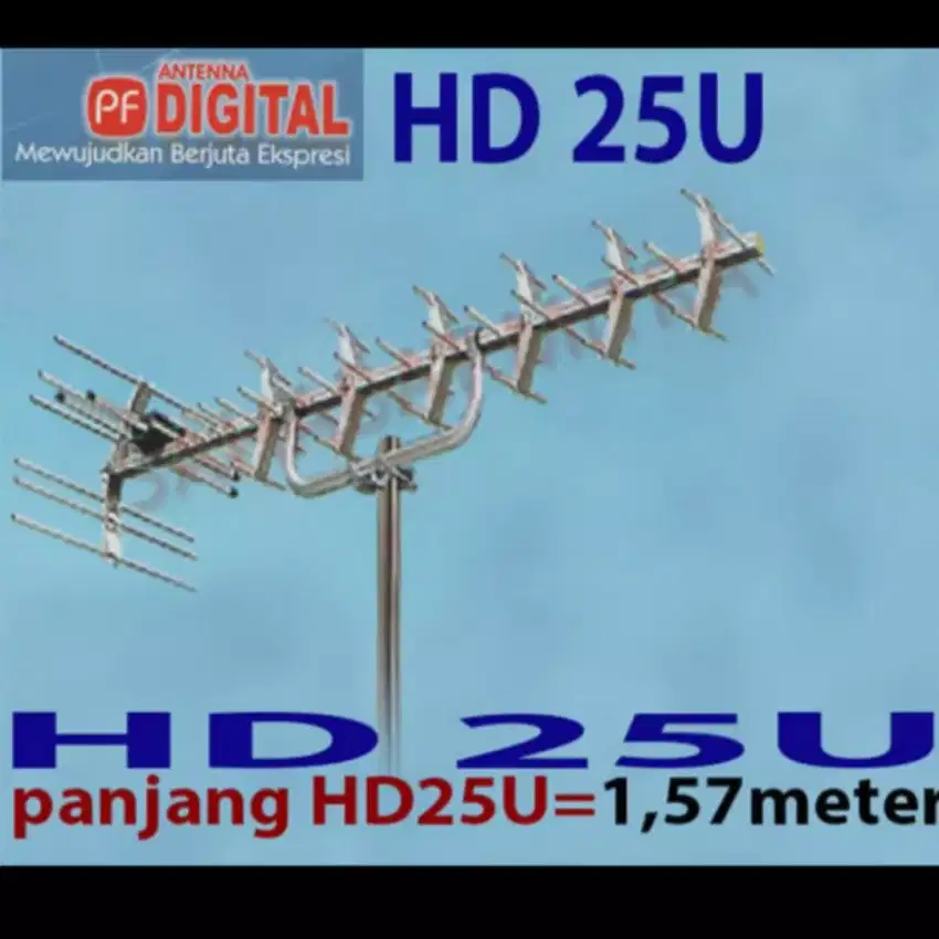 Antena TV Digital HD-U25 STB UHF Panjang 1.5 Meter