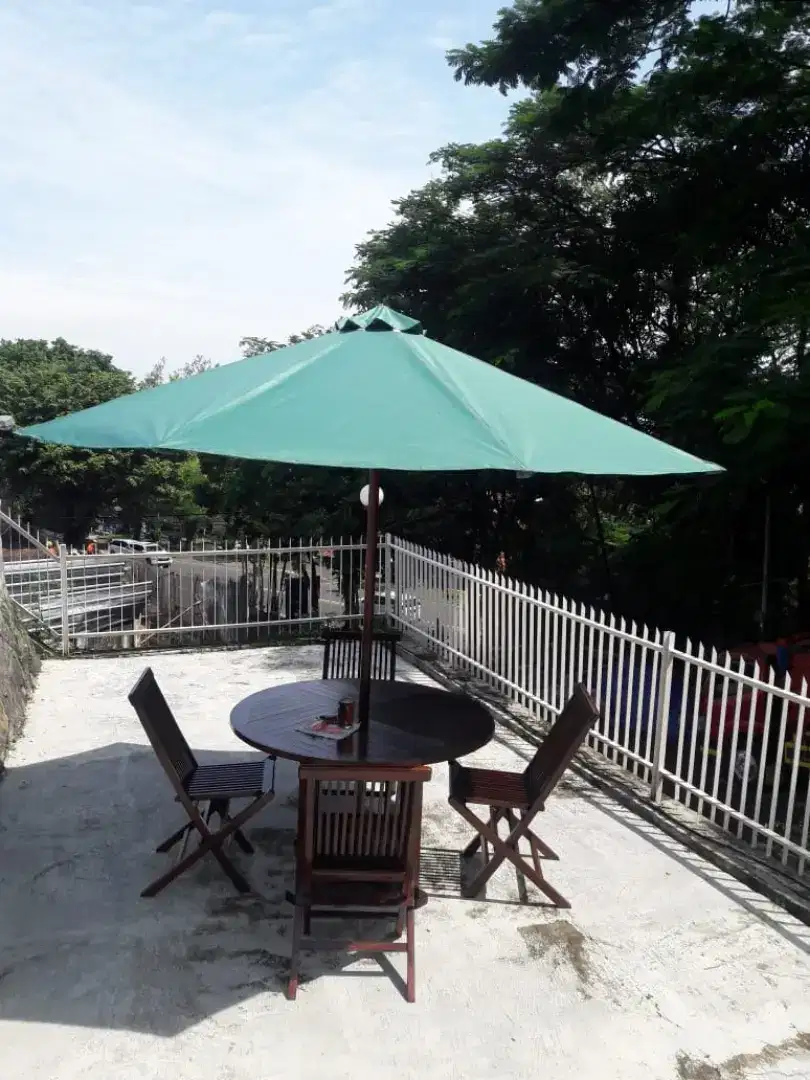 Meja Cafe, meja taman kursi lipat, meja payung