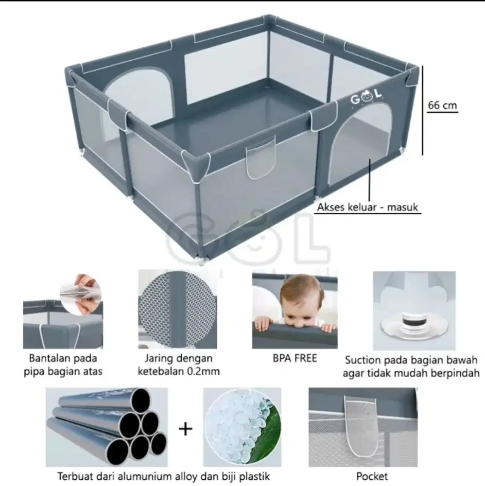 GOL Baby playpen playfence pagar bayi kolam bola